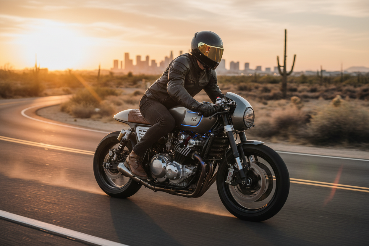 Male on a Motorcycle